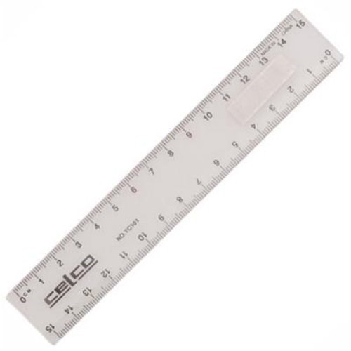 CELCO T101 PLASTIC RULER 15cm Clear